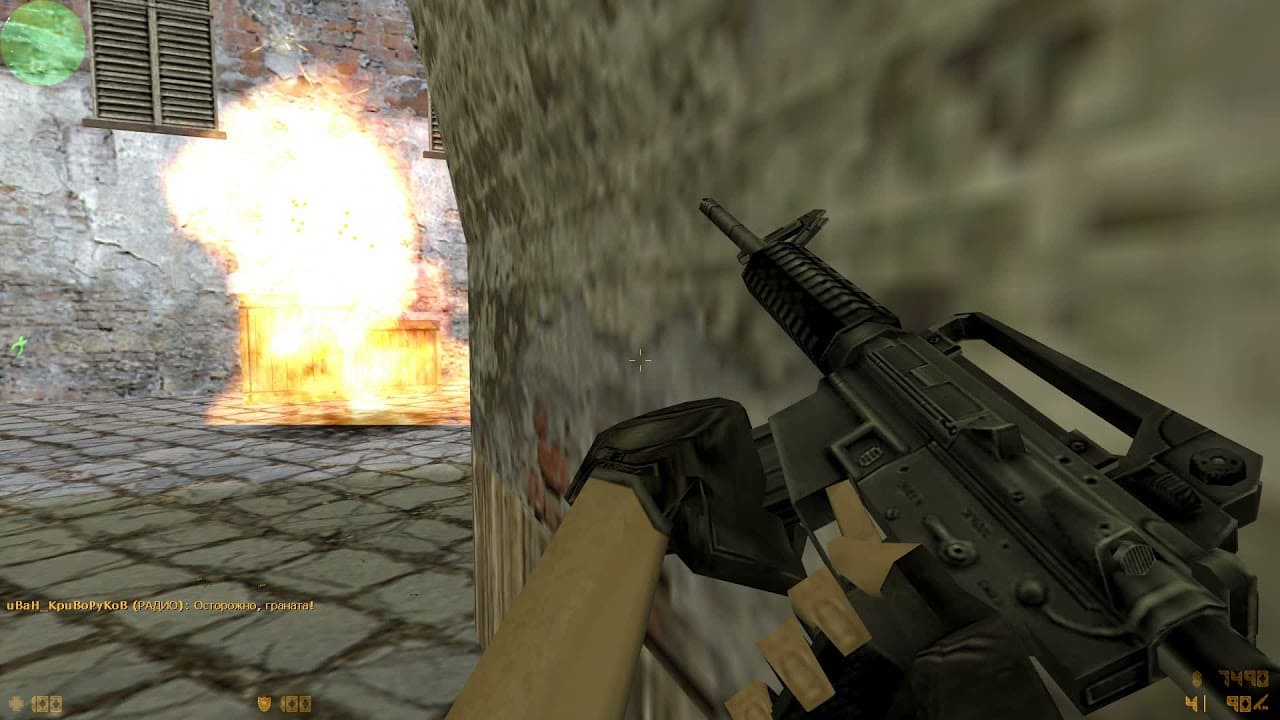 Момент из игры с m4a1 и взрыв